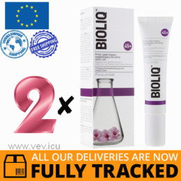 2 x BIOLIQ 45+ FIRMING AND SMOOTHING CREAM AROUND THE EYES AND LIPS 15ML — MADE IN POLAND — FREE SHIPPING