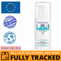 Pharmaceris A Vita Sensilium, light, deeply moisturizing face cream, allergic and sensitive skin SPF20, 50 ml — Made in Poland — Free Delivery
