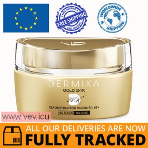 Dermika Gold 24K, youth reconstructor cream 65+, day and night, 50 ml — Made in Poland — Free Delivery  
