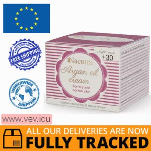 Nacomi, Argan face cream with hyaluronic acid 30+, night, 50 ml — Made in Poland — Free Delivery