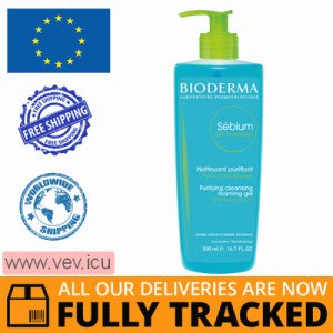 Bioderma, Sebium Gel Moussant, antibacterial face wash gel, 500 ml — Made in Poland — Free Delivery