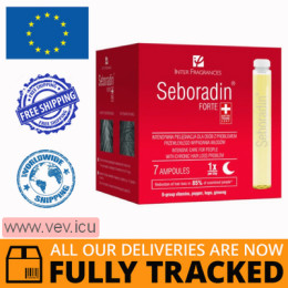 Seboradin Forte, anti-hair loss treatment, 5.5 ml x 7 ampoules — Made in Poland — Free Delivery