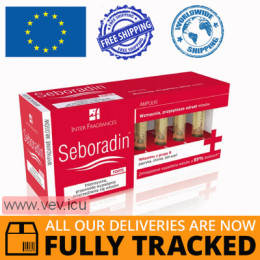 Seboradin Forte, anti-hair loss treatment, 5.5 ml x 14 ampoules — Made in Poland — Free Delivery