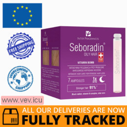 Seboradin Oily Hair, hair strengthening and regenerating treatment, 5.5 ml x 7 ampoules — Made in Poland — Free Delivery
