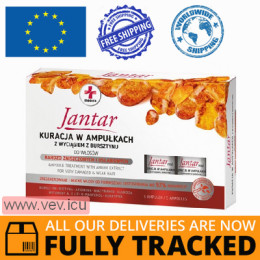 Jantar Medica, amber treatment for damaged and weakened hair, 5 ml x 5 ampoules — Made in Poland — Free Delivery