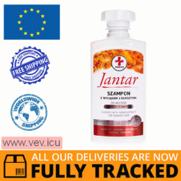 Jantar Medica, Shampoo with amber extract for damaged hair, 330 ml — Made in Poland — Free Delivery
