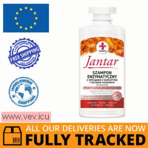 Jantar Medica Enzymatic shampoo with amber extract and papain peeling 330 ml — Made in Poland — Free Delivery