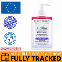 Dermedic Linum Emolient, hand soap protecting the skin's lipid barrier, dry, very dry and atopic skin, 300 ml — Made in Poland — Free Delivery  