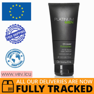 Dr Irena Eris Platinum Men, Shower Refresher Cleansing Gel for Body and Hair 200 ml — Made in Poland — Free Delivery