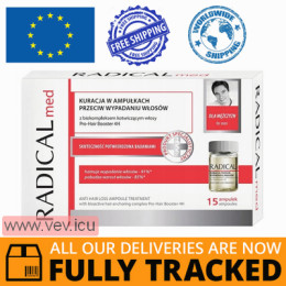 Radical Med, Anti-Hair Loss Treatment For Men, 5 ml x 15 ampoules — Made in Poland — Free Delivery