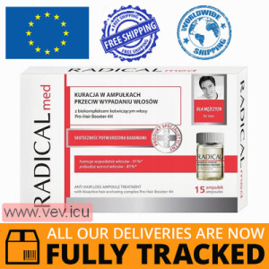 Radical Med, Anti-Hair Loss Treatment For Men, 5 ml x 15 ampoules — Made in Poland — Free Delivery