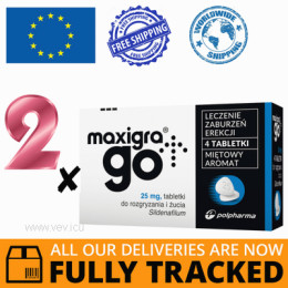 2 x MAXIGRA GO 25MG 4 TABS — MADE IN POLAND — FREE SHIPPING