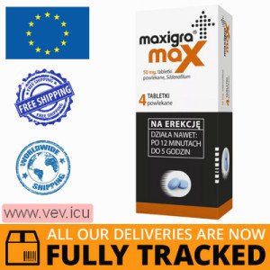 Maxigra Max 50mg 4 tablets — Made in Poland by Polpharma — Free Delivery