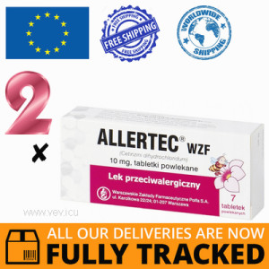 2 x ALLERTEC WZF 10MG 7 TABS — MADE IN POLAND — FREE SHIPPING