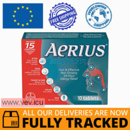 Aerius 5mg 10 tablets — Made in Belgium — Free Delivery