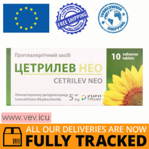 Cetrilev Neo 5 mg 100 tablets — Made in India  — Free Delivery 