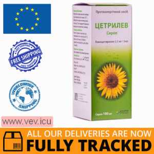 Cetrilev Syrup 2.5 mg/5 ml, 100 ml — Made in India  — Free Delivery 