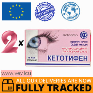 Ketotifen eye drops 0.25mg/ml, 2p x 5ml — Made in Ukraine — Free Delivery