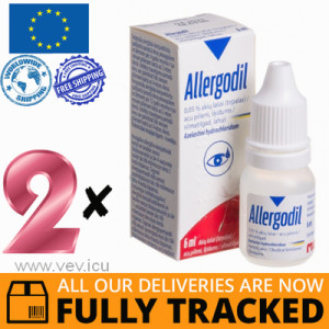 2 x ALLERGODIL EYE DROPS 0.05% 6ML — MADE IN SWITZERLAND — FREE SHIPPING