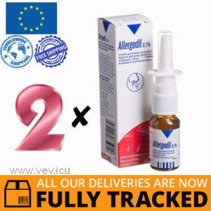 2 x ALLERGODIL NASAL SPRAY 1MG/ML 10ML — MADE IN SWITZERLAND — FREE SHIPPING