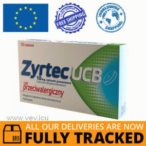 Zyrtec Ucb 10mg 10 Tablets — Made in Belgium — Free Delivery