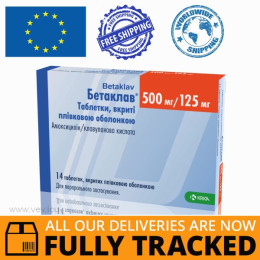 Betaklav (Amoxicillin) 500mg/125mg 14 tablets — Made in Slovenia by KRKA — Free Delivery