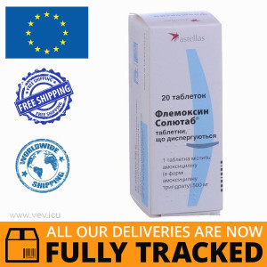 Flemoxin Solutab (Amoxicillin) 500mg 20 tablets — Made in Netherlands — Free Delivery