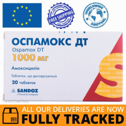 Ospamox DT (Amoxicillin) 1000mg 20 tablets — Made in Poland by Sandoz — Free Delivery