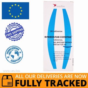 Flemoclav Solutab (Amoxicillin) 500mg/125mg 20 tablets — Made in Netherlands — Free Delivery