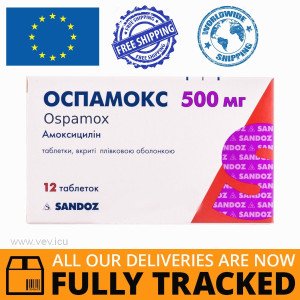 Ospamox (Amoxicillin) 500mg 12 tablets — Made in Poland by Sandoz — Free Delivery