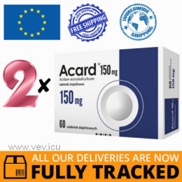 2 x ACARD 150MG 60 TABLETS - MADE IN POLAND - FREE SHIPPING