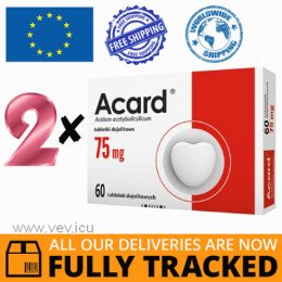 2 x ACARD 75MG 60 TABLETS - MADE IN POLAND - FREE SHIPPING