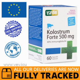 KOLOSTRUM FORTE 500MG 60 CAPS - MADE IN POLAND - FREE SHIPPING 