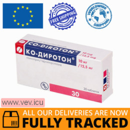 Co-Diroton 10mg/1.25mg 30 tablets — Made in Hungary — Free Delivery