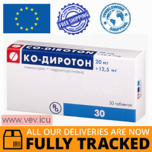 Co-Diroton 20mg/12.5mg 30 tablets — Made in Hungary — Free Delivery