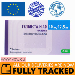 Telmista H 40, 40mg/12.5mg, 28 tablets — Made in Slovenia — Free Delivery
