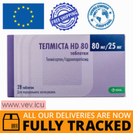 Telmista HD 80, 80mg/25mg, 28 tablets — Made in Slovenia — Free Delivery