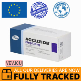 Accuzide 20, 20mg/12.5mg 30 tablets  — Made in Germany — Free Delivery