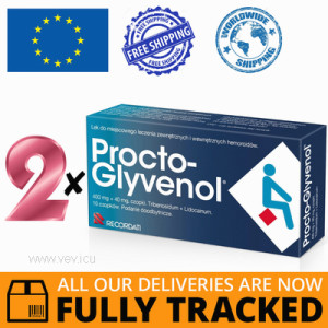 2 x PROCTO-GLYVENOL 10 SUPPOSITORIES - MADE IN IRLANDIA- FREE SHIPPING