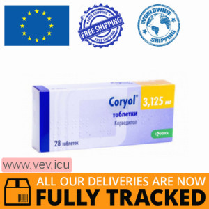 Coryol 3.125 mg 28 tablets — Made in Slovenia — Free Delivery