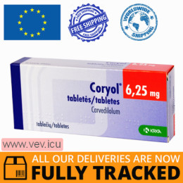 Coryol 6.25 mg 28 tablets — Made in Slovenia — Free Delivery