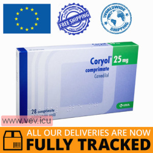 Coryol 25 mg 28 tablets — Made in Slovenia — Free Delivery