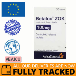 Betaloc ZOK,100mg 30 tablets — Made in Sweden — Free Delivery
