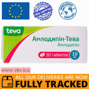 Amlodipine-Teva 10 mg 30 tablets — Made in Hungary — Free Delivery