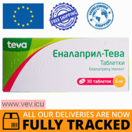 Enalapril-Teva 5 mg 30 tablets — Made in Poland — Free Delivery