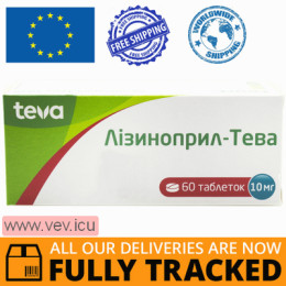 Lisinopril-Teva 10 mg 60 tablets  — Made in Czech Republic — Free Delivery