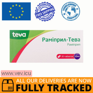 Ramipril-Teva 10 mg 30 tablets — Made in Czech Republic — Free Delivery