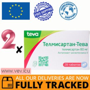 Telmisartan-Teva 80mg 2p x 28 tablets — Made in Hungary — Free Delivery