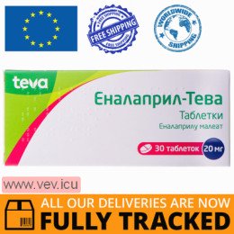 Enalapril-Teva 20 mg 30 tablets — Made in Poland — Free Delivery