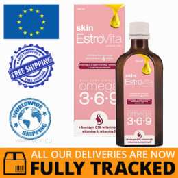 ESTROVITA SKIN LIQUID OMEGA 3-6-9 150ML - MADE IN POLAND - FREE SHIPPING 